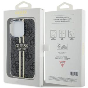Guess GUHCP15XH4PSEGK Apple iPhone 15 Pro Max 6.7" black dėklas IML 4G Gold Stripe - Image 8