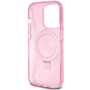 Guess GUHMP15XHRSGSP Apple iPhone 15 Pro Max 6.7" różowy/pink dėklas Ring Stand Script Glitter MagSafe - Image 7