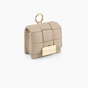 Ideal of Sweden Braided Mini AirPods Bag Light Camel - Image 4