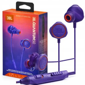JBL Quantum 50 žaidimų ausinės su mikrofonu mėlynos spalvos