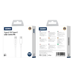 JELLICO cable B1 USB-C - USB-C PD 60W 1M White