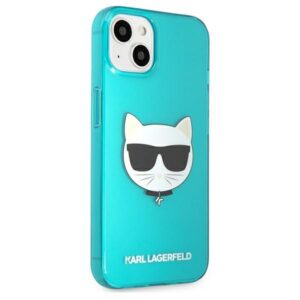 KARL LAGERFELD KLHCP13SCHTRB Apple iPhone 13 mini 5.4 "BLUE/BLUE HARDdėklas GLITTER CHOUPETTE FLUO - Image 4