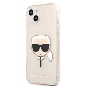 KARL LAGERFELD KLHCP13SKHTUGLGO Apple iPhone 13 mini 5.4 "GOLD/GOLD HARDdėklas GLITTER KARL`S HEAD - Image 2