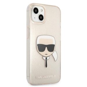 KARL LAGERFELD KLHCP13SKHTUGLGO Apple iPhone 13 mini 5.4 "GOLD/GOLD HARDdėklas GLITTER KARL`S HEAD - Image 4