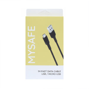 MYSAFE CABLE CL1M MICRO USB 1M BLACK - Image 1
