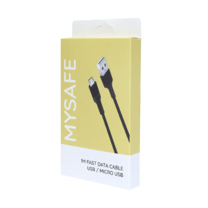MYSAFE CABLE CL1M MICRO USB 1M BLACK - Image 2
