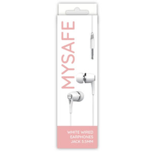 MYSAFE laidinės ausinės EAR35 JACK 3.5MM baltos spalvos