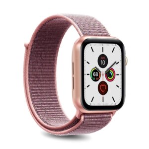 PURO Nylon apyrankė for Apple Watch 42/44/45 (Pink) - Image 2