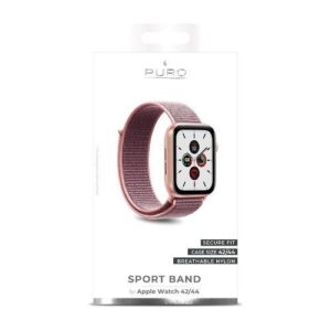 PURO Nylon apyrankė for Apple Watch 42/44/45 (Pink)