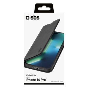 SBS Lite Book dėklas skirtas Apple iPhone 14 Pro juodos spalvos