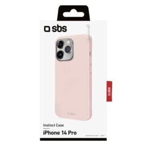 SBS rožinės spalvos Instinct dėklas Rigid, velvet touch, skirtas Apple iPhone 14 Pro