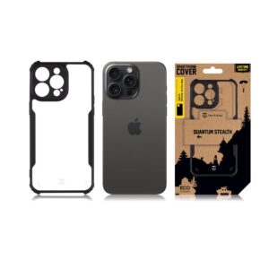Tactical Quantum Stealth dėklas skirtas Apple iPhone 15 Pro Clear/juodos spalvos