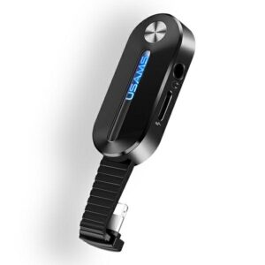 USAMS ADAPTER AU10 2W1 LIGHTING - 3.5MM + LIGHTING LED juodos spalvos