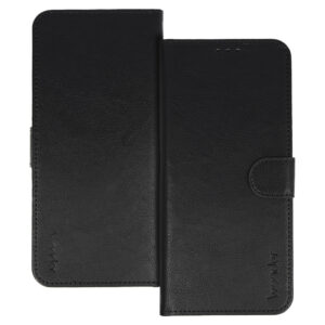 WONDER COMMON Universal Book dėklas (Dydis XL) skirtas Samsung A12/A13 4G/A34 5G/A02S/Xiaomi Redmi 12 4G/12C/Note 12 4G/12 Pro 5G/Oppo A53S/A72/A92 juodos spalvos