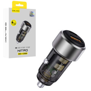 Blavec Automobilinis įkroviklis BS-05B Nitro - USB + Type C - QC 3.0 18W PD 65W (CCBS05BN-UCB) juodos spalvos