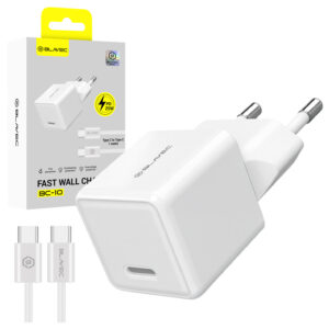 Blavec Wall charger BC-10 - Type C - PD 25W 3A with Type C to Type C cable (TCBC10-CW253A) baltos spalvos
