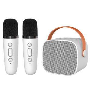 Blavec nešiojama bluetooth kolonėlė WS-07 Karaoke Party - 5W su 2 mikrofonais (WS07-2MW) baltos spalvos