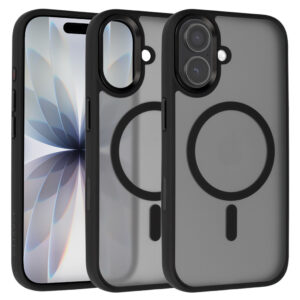 Liavec Cloudy dėklas su Metal Camera Frame skirtas Apple iPhone 17 juodos spalvos (Camera Control Button)