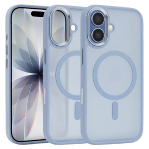 Liavec Cloudy dėklas su Metal Camera Frame skirtas Apple iPhone 17 blue (Camera Control Button)