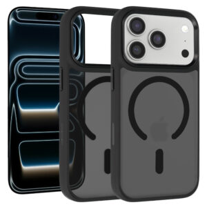 Liavec Cloudy dėklas su Metal Camera Frame skirtas Apple iPhone 17 Pro juodos spalvos (Camera Control Button)