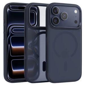 Liavec Cloudy dėklas su Metal Camera Frame skirtas Apple iPhone 17 Pro mėlynos spalvos (Camera Control Button)