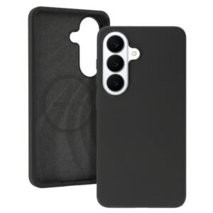 Liavec Silky dėklas su Metal Camera Frame for Samsung Galaxy S26 juodos spalvos