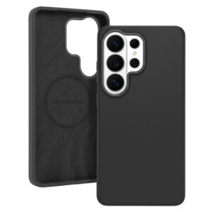 Liavec Silky dėklas su Metal Camera Frame for Samsung Galaxy S26 Ultra juodos spalvos