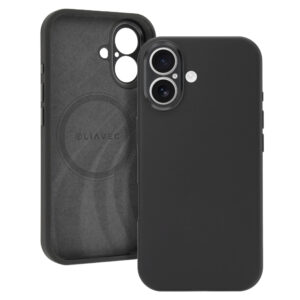 Liavec Silk Shield dėklas su Metal Camera Frame skirtas Apple iPhone 17 juodos spalvos