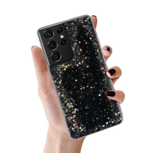 Brilliant Clear Dėklas skirtas Samsung Galaxy S21 Ultra juodos spalvos