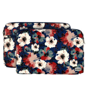 Wonder Sleeve Laptop 17 inches blue and camellias