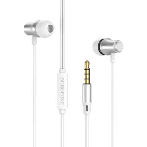 Borofone Earphones BM29 Gratified with microphone silver - Image 1