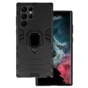 Ring Armor Dėklas skirtas Samsung Galaxy S22 Ultra juodos spalvos