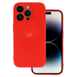 Vennus Silicone Heart Dėklas skirtas Apple iPhone 12 Pro design 1 red