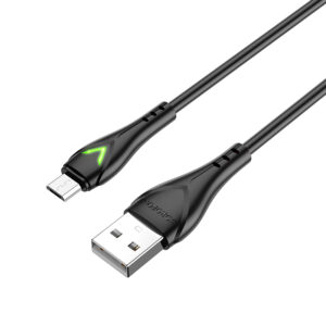 Borofone Cable BX65 Bright - USB to Micro USB - 2A 1 metre black - Image 1