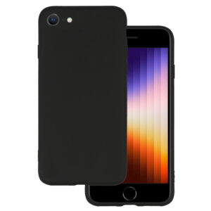 Nugarėlės dėklas MATT, skirtas iPhone 7 / 8 / SE 2020 / SE 2022, juodos spalvos - Image 1
