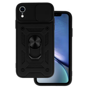 Slide Camera Armor Dėklas skirtas Apple iPhone XR juodos spalvos