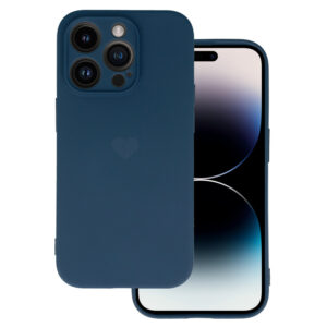 Vennus Silicone Heart Dėklas skirtas Apple iPhone 14 Pro design 1 navy