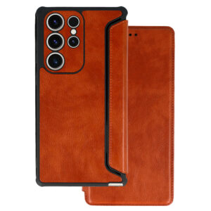 Razor Leather Book Dėklas skirtas Samsung Galaxy S23 brown