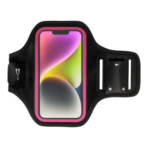 Armband SLIM Type 2 Dėklas skirtas Apple iPhone 15 Pro Max/16 Pro Max/Samsung A15/A16/A25/A34/A55/M35/S20 FE/S24 FE/S24 Plus/S24 Ultra (6,0 Inches) juodos spalvos-pink