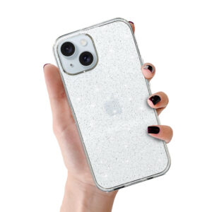 Crystal Glitter Dėklas skirtas Apple iPhone 15 Silver