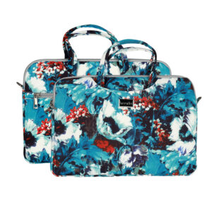 Wonder Briefcase Laptop 15-16 inches white poppies - Image 1