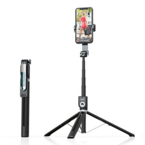 Selfie Stick - with detachable bluetooth remote control and tripod - P81 1,6 metres juodos spalvos - Image 1