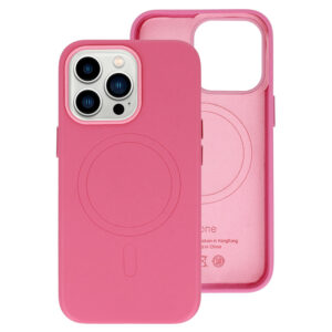 MagSafe Leather Dėklas Apple iPhone 15 Pro Pink