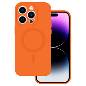 TEL PROTECT MagSilicone Dėklas skirtas Apple iPhone 15 Plus oranžinės spalvos