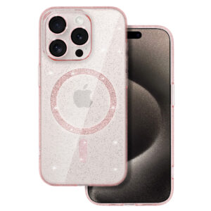 Glitter Magsafe Dėklas skirtas Apple iPhone 13 Pro Max pink clear