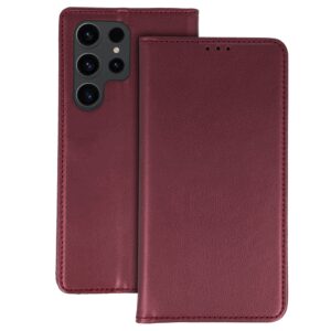 Smart Magneto Dėklas skirtas Samsung Galaxy S23 Ultra burgundy