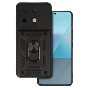 Slide Camera Armor Dėklas for Xiaomi Redmi Note 13 Pro 5G juodos spalvos