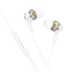 Borofone Earphones BM90 Miller with microphone white - Image 1