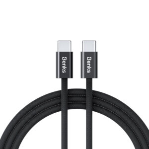Benks Cable D46 braided - Type C to Type C - PD 60W 3A 2 metres black - Image 1