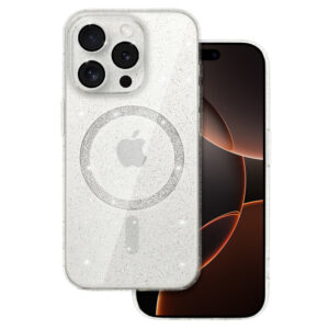 Glitter Magsafe dėklas skirtas Iphone 16 Pro Max transparent
